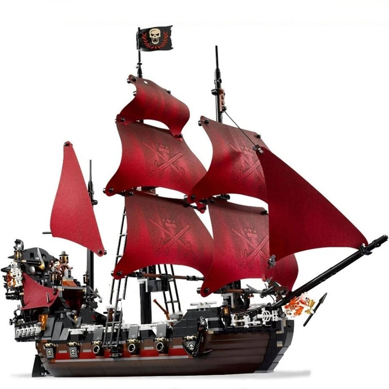 

New The Queen Anne's Revenge Pirates Of The Caribbean Building Blocks Bricks Set With Legoinglys 4195 4184 Kids Toys Model