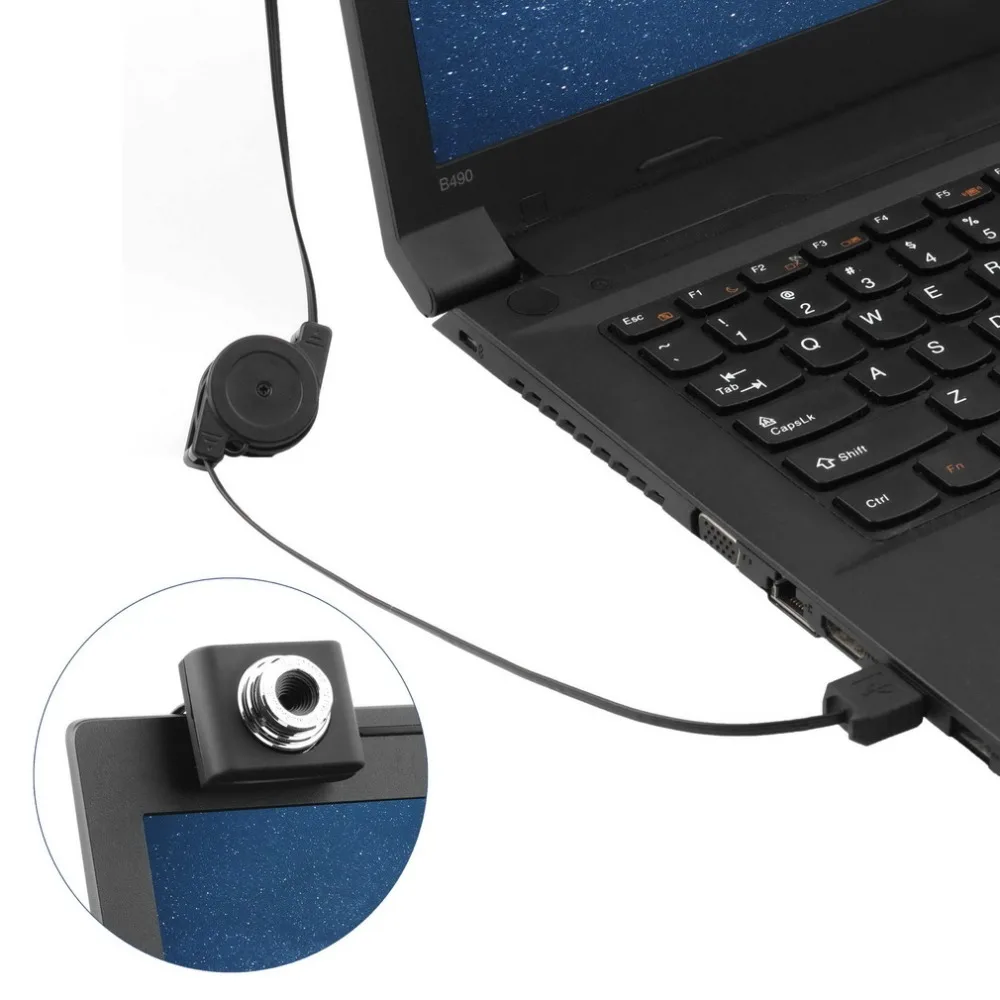 Высокое качество 1 шт. мини USB 5 м с выдвижным объективом и креплением-зажимом веб-камера для ноутбука Прямая