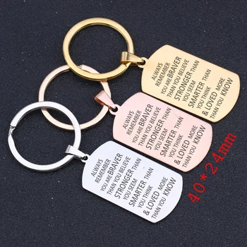 

Always Remember You Are Braver Than You Believe Stronger Than You Seem Smarter Than You Think Inspire Keychain Gift