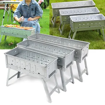 

Foldable BBQ Grills Patio Barbecue Charcoal Grill Stove Outdoor Camping Picnic Barbecue BBQ Stove Accessories Cooking Tools
