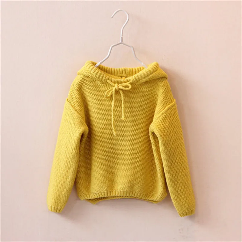 Свитер для маленьких девочек; Однотонный свитер с длинными рукавами для маленьких девочек; вязаные топы; одежда; зимний костюм; Одежда для новорожденных