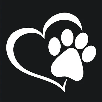 

Car Sticker Cute Dog Paw with Peach Heart Cool Design Paw Animal Foot Prints Footprint Auto Motorcycles Vinyl Decal,11cm*9.5cm