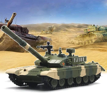 

China 99 Type Tank King Alloy Model Chariot Model Pull Back Sound Light Function Window Box Diecast Children Military Toy Car