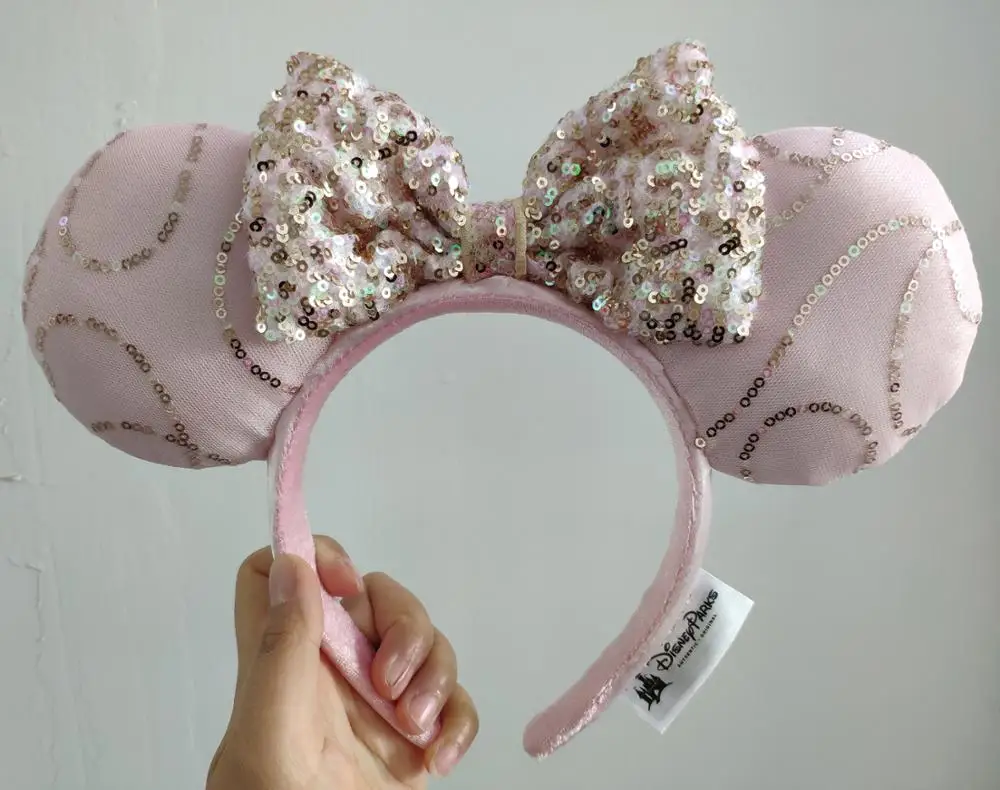 Disney Parks Fantasy Pink Bow Sequins Minnie Ears Limited New Cos Headband 