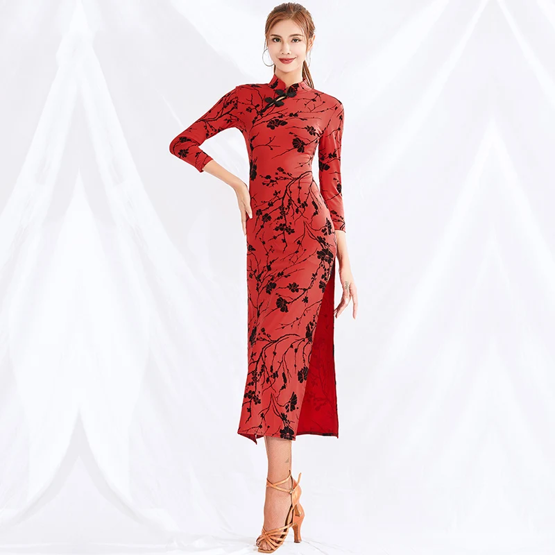 Red Одежда для занятий танцами живота женский танец живота костюм для тренировок Восточный танец представление сценические платья для женщин DQL2491 - Цвет: Red