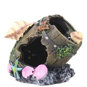 

Aquarium Equipment Accessorie Glass Fish Tank Landscaping Decoration Resin Crafts Artificial Antique Barrels Landscaping Decor