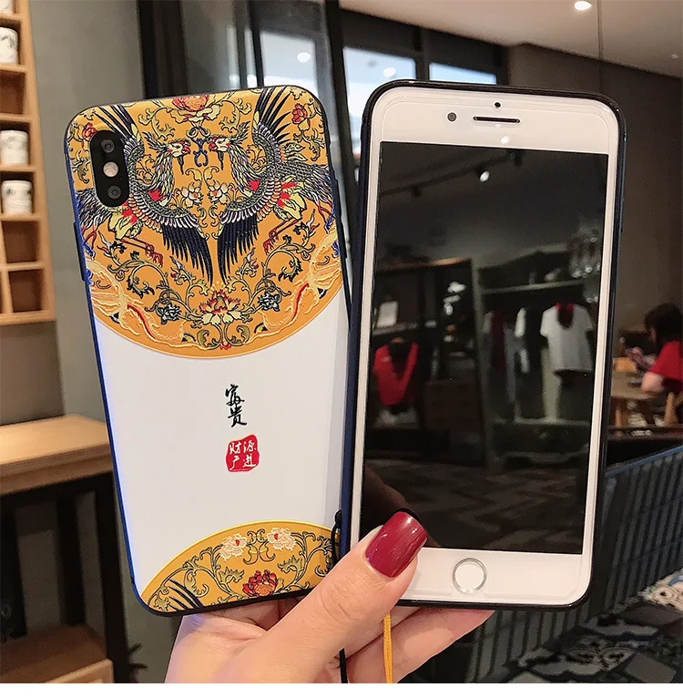 Чехол с тиснением в китайском стиле Дзен для iphone 11 pro max xs max xr xs x 6 6 S 7 8 plus Мягкий чехол