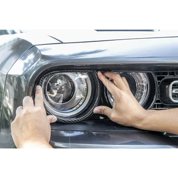 

For Dodge Challenger 15+ Decoration Trim Black Set 4pcs Headlight Surrounds