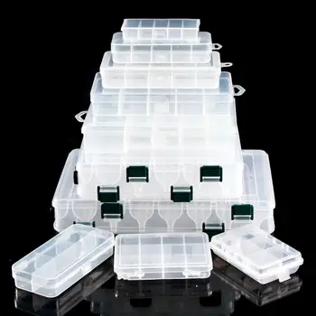 

Adjustable 5/12/14Grids Compartment Plastic Storage Box Jewelry Earring Bead Screw Holder Case Display Organizer Container
