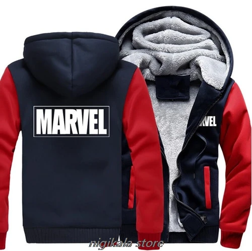 Мужская и Женская куртка Marvel на молнии; толстовки с капюшоном; повседневная одежда; размеры США - Цвет: Небесно-голубой