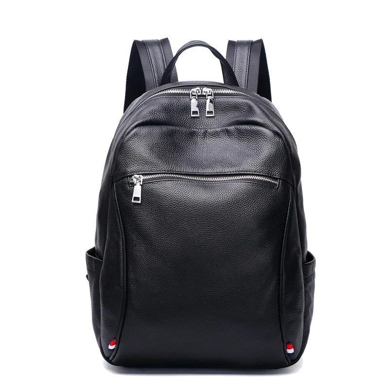 

SWDF 100% Genuine Leather Business Men Backpack Bag High Quality Water Proof Travel Backpack Men External Computer Bags Mochila