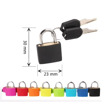 

New 6 colors Small Mini Strong Steel Padlock Travel Tiny Suitcase Lock with 2 Keys