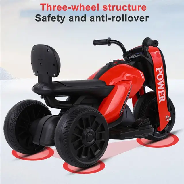 Children'S Electric Motorcycle Boy Girl Baby Charging Remote Control Tricycle Music Light 1-6 Child Toy Car Kids'S Ride-On Toys 4