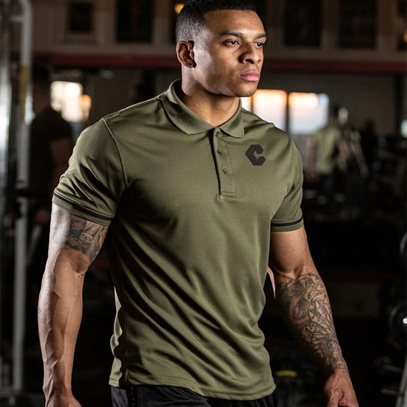 

New Summer Outdoor Army Sport T-shirt Brand Homme Solid Color Short Sleeve lapel T- Shirt Casual Camisetas Hombre Manga Corta