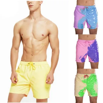 

Summer mens swimming shorts Temperature-Sensitive Color-Changing Beach Pants Swim Trunks Shorts color changing Drop shipping