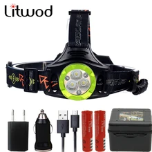 Litwod Z307307 9000лм 3 шт. XM-L2 U3 3* COB Светодиодные фары фара фонарик Фонарь 18650 или 3* AA батареи