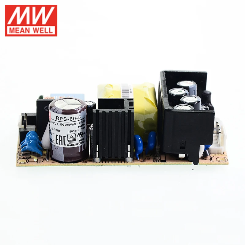 MEAN WELL RPS-60-5 10A 5 в 50 Вт надежный зеленый источник питания с открытой рамой
