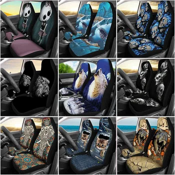 

Skull Animal Printing 34 styles of Car Seat Cover Custom Printing Universal Front Seat Protector Seat Accessories Custom Set