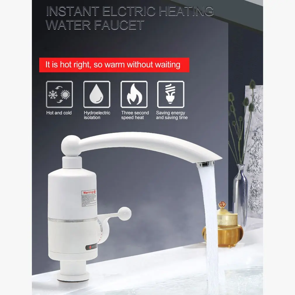  3000W Water Heater Tap Kitchen Faucet Instantaneous Water Heater Shower Instant Heaters Tankless Wa - 4000543283685