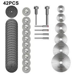 Jeu de meules de coupe en diamant, 42 pièces, accessoires pour outil rotatif, en résine, lames de scie circulaire HSS 
