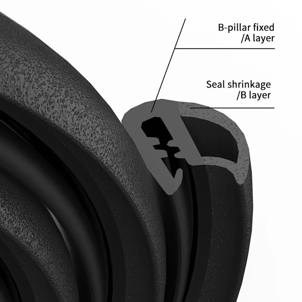 Car Door Edge Weatherstrip Rubber Sealing B Pillar Noise Windproof Protection Front Auto Sealant Accessories Decoration Strip