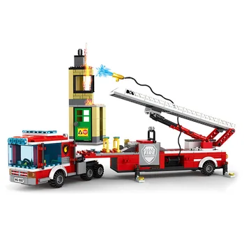 

43pcs City Fire Fighting Vehicle Building Block Sets Rescue Ladder Fire Truck FiremenEducational Bricks Toys for Children Gifts