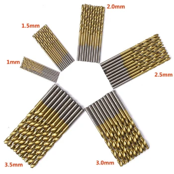 

60Pcs High Speed Steel Titanium Coated Straight Shank Screwdriver Drill Bit Set
