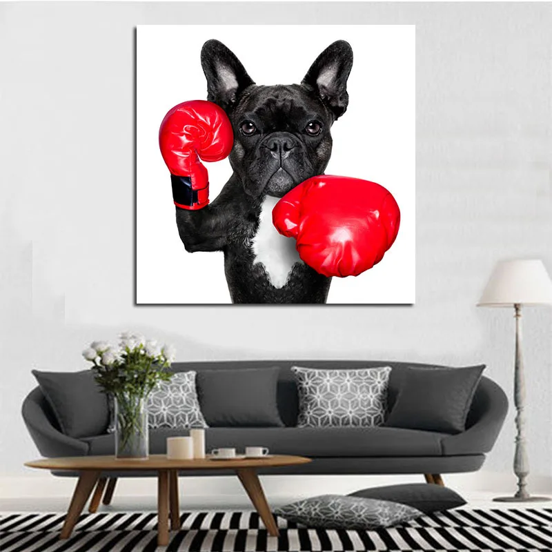 

Christmas Hat Dog Spray Painting Living Room Bedroom Hanging Painting EBay Spray-print Painting Core