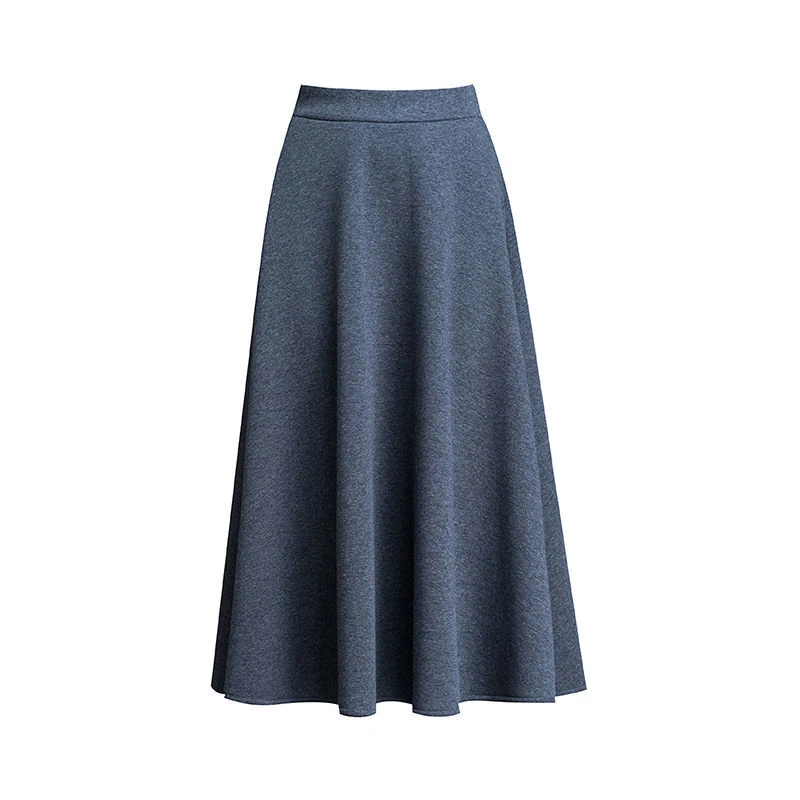 Зимняя женская утолщенная теплая шерстяная Корейская юбка женская элегантная версия юбка с завышенной талией новая Длинная шерстяная юбка большого размера