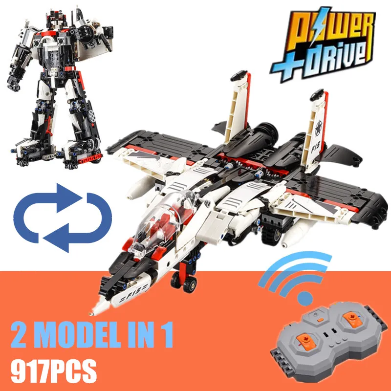 

New MOC RC Robot Airplane Planes Toys Aircraft Fighter F15 Glider Fit Legoings Technic Model Building Block Bricks Kid Gift