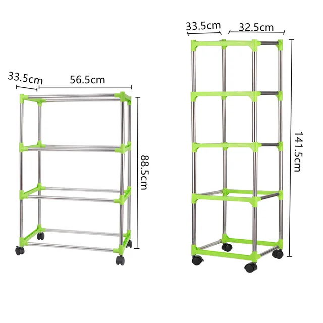 Bean Sprout Nursery Tray Shelf with Universal Wheel Stainless Steel Seedling Germination Tray HydroponicVegetable Planting Frame 2