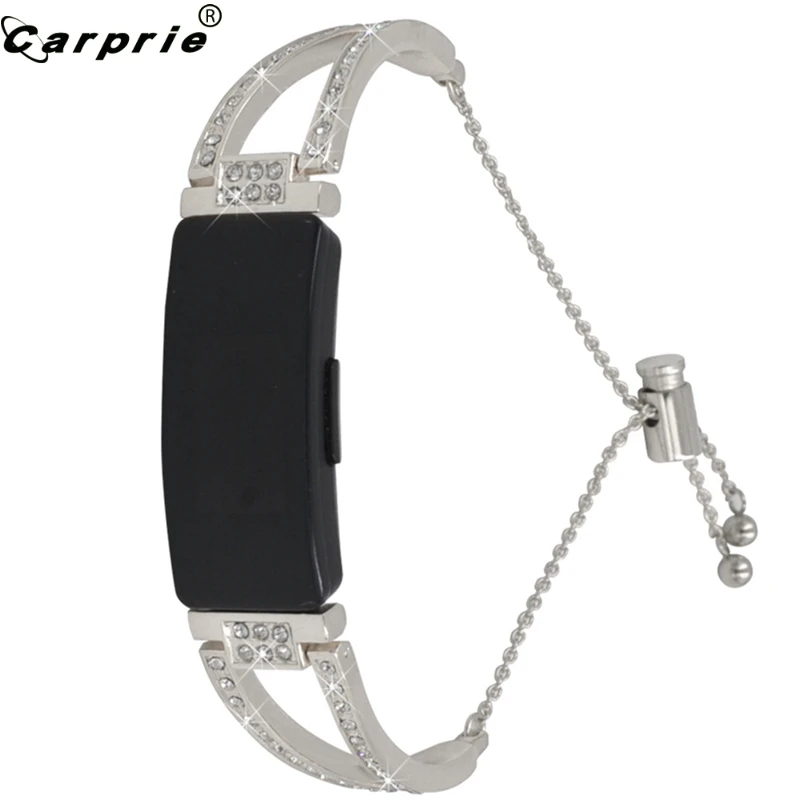 CARPRIE Женская мода Кристалл Стразы браслет цепь часы Bangel ремешок для Fitbit Inspire/HR ремешок 907