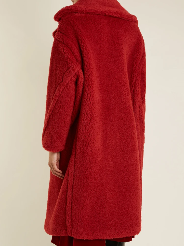 Женское зимнее теплое длинное пальто из искусственного меха Винтажное с длинным рукавом женский толстый плюшевый мишка полосатый каждодневный Свободный Верхняя одежда больших размеров