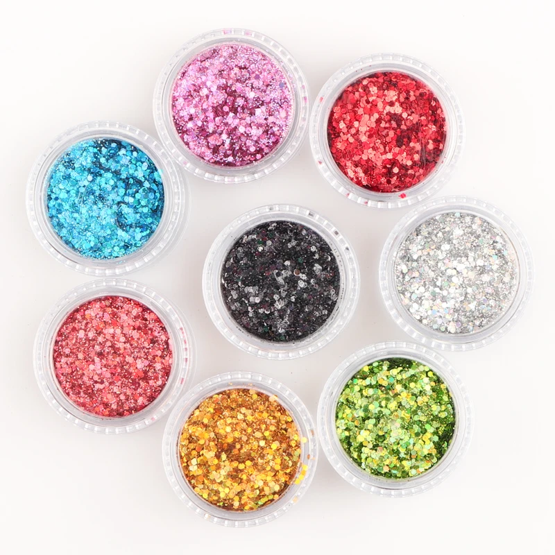 10ml Holographic Chunky Glitter Nail Sequins Red Valentines Day Design Gel  Polish Manicure Nail Art Decor Mixed Hexagon Spangles - AliExpress