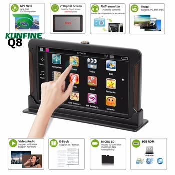 

7 Inch Android Car DVR Navigation With FM Radio 8GB 512M Truck GPS Navigators Rear View Camera Screen Free Map Upgrade Q8