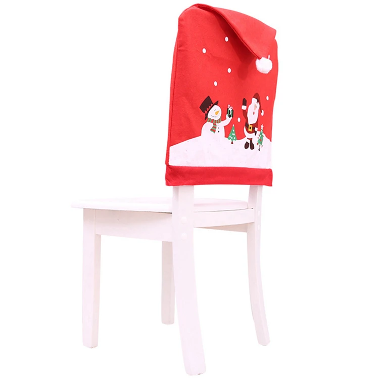 QIFU Санта Клаус Снеговик накладка на стул с красной шляпой Рождественский Декор для дома декор для рождественской вечеринки рождественские подарки год