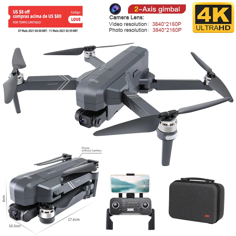 F11 Pro Foldable 4K HD Camera RC Drone Brushless Wifi FPV GPS Quadcopter Gift