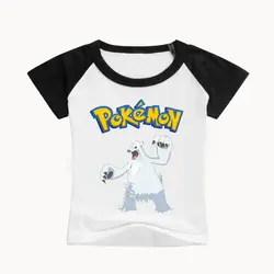 Новая футболка с покемонами для мальчиков и девочек детская летняя повседневная футболка Топы с короткими рукавами для малышей, футболки в