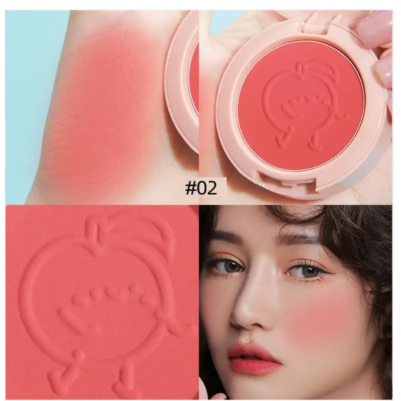 New 6 Colors Cosmetic Blush Makeup Palette Mineral Powder Red Rouge Lasting Natural Cream Cheek Tint Orange Peach Pink Blush - Blush - AliExpress