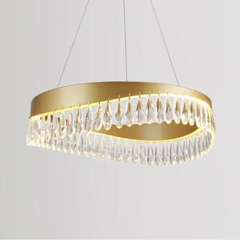 

52W New fashion Modern LED light K9 crystal pendant lamp living room kitchen bedroom dining room suspension led chandelier