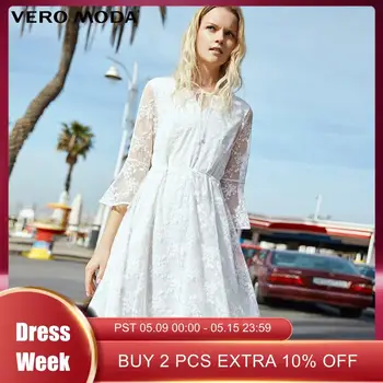 

Vero Moda Women's Vintage Mid-length 3/4 Sleeves Lace Bowknot Dress | 319261509