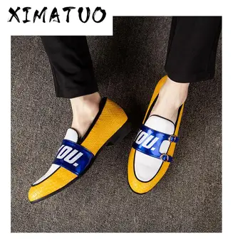 

Handmade Comfortable Leather 2020 New Listing Wedding Shoes Men Fashion Casual Shoes Men's Loafers Yellow Men Shoes