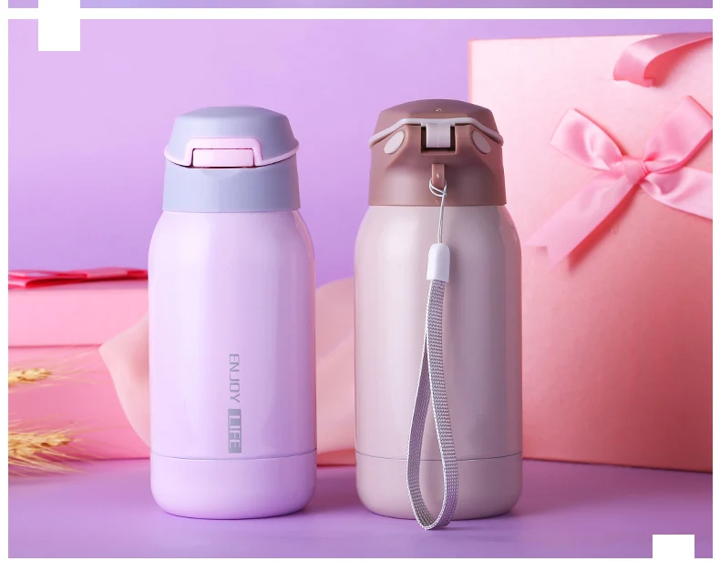 Pupils Vacuum Flask with Straws, Adults, Pregnant Womens Cups, Large-capacity Drinking Straws, Cups, Children Go Out and Carry