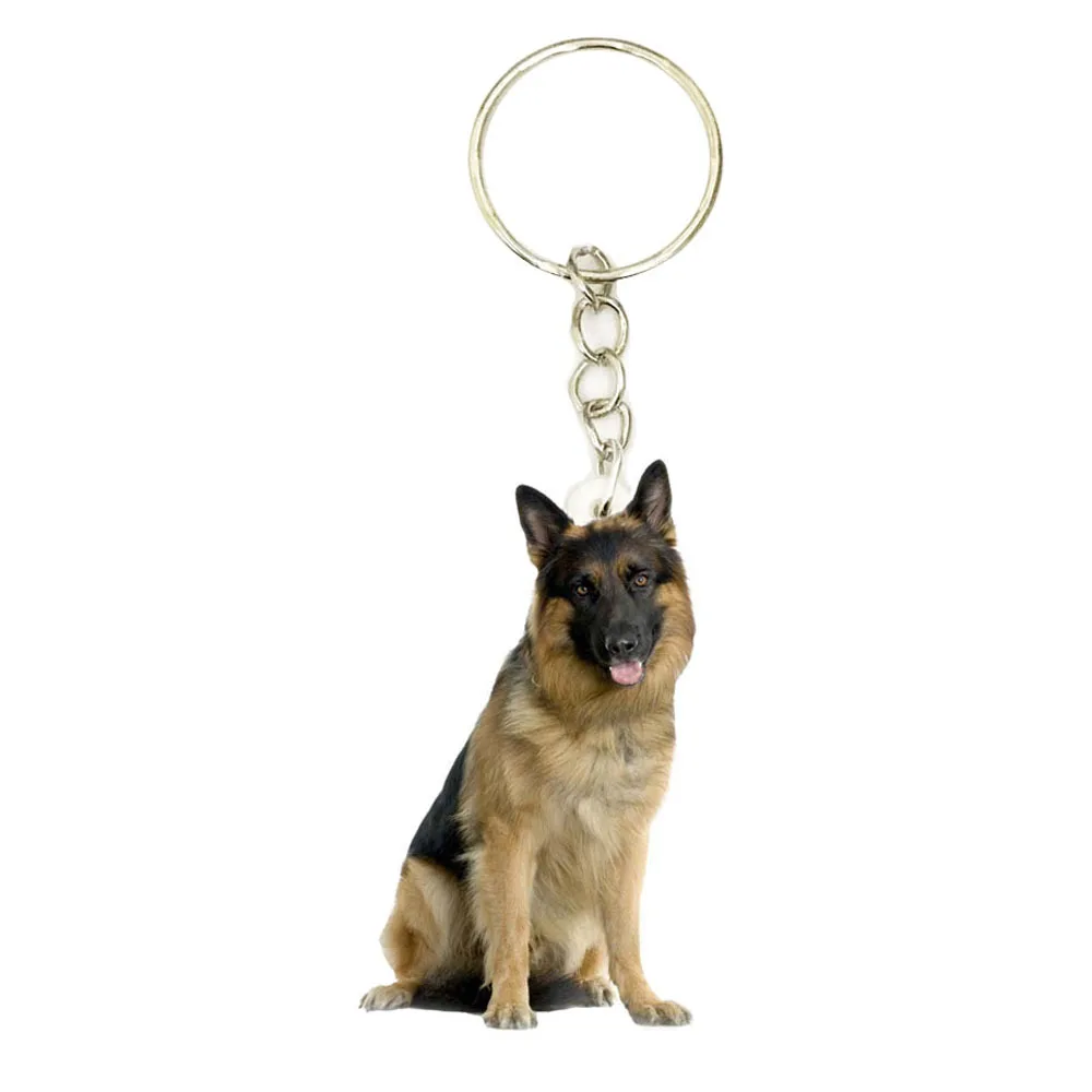 German Shephard Dog Keychain New Pet Dogs Flat NOT 3D Small Keychains Animal Cute Charm Bag Drop Gift for Women Miss Pets | Дом и сад