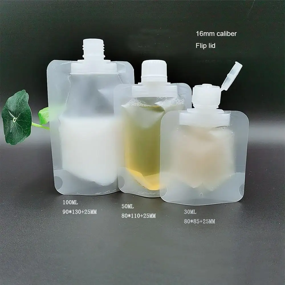 

Shampoo Makeup Fluid Bottles 30/50/100ml Clamshell Packaging Bag Stand Up Spout Pouch Plastic Hand Sanitizer Lotion Travel Bag