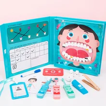 Traje de simulación de madera para niños, juguete de simulación de Doctor, Cosplay de simulación de Casa de juego, dentista, juguetes educativos para la primera infancia