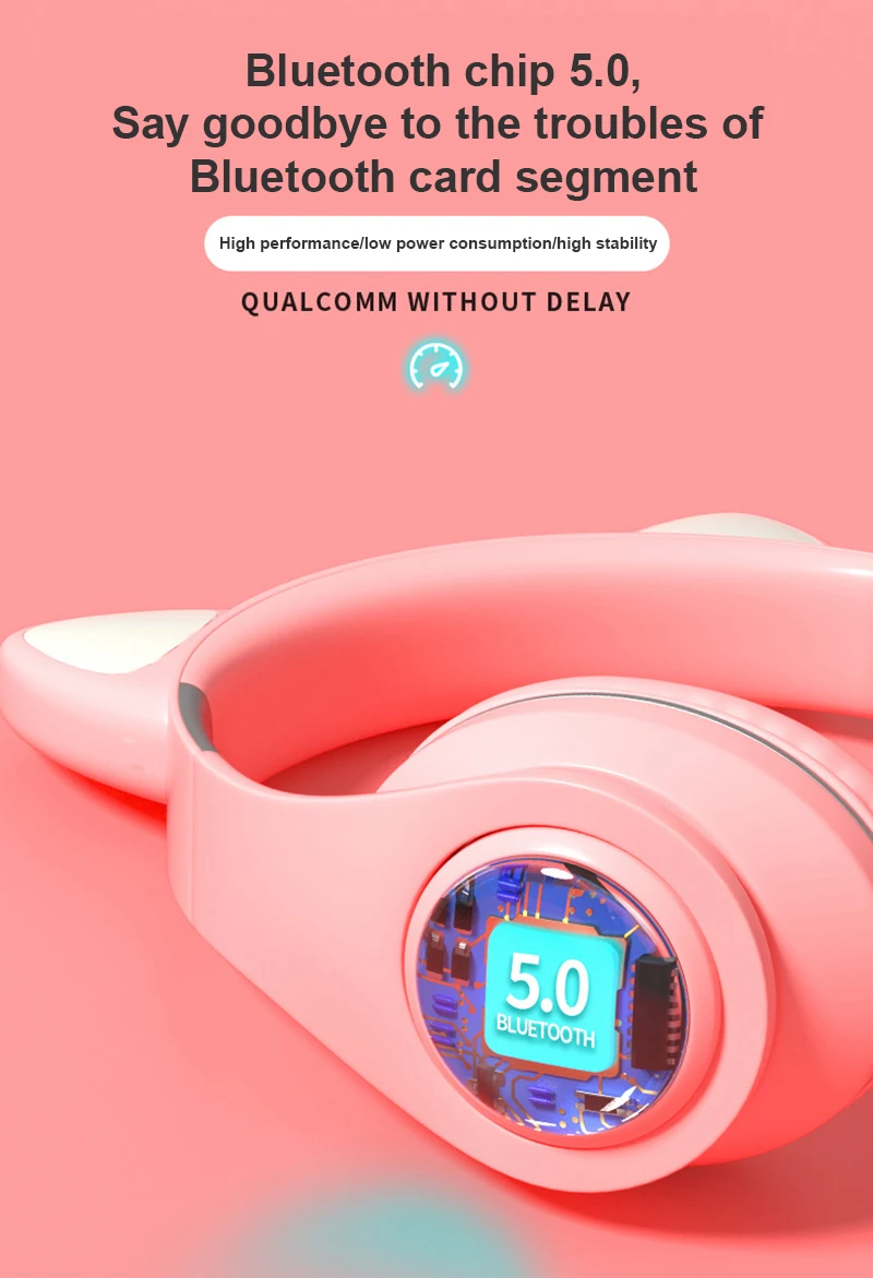 M2 светодиодный кошачьими ушками наушники Bluetooth 5 0 Шум шумоподавления взрослых