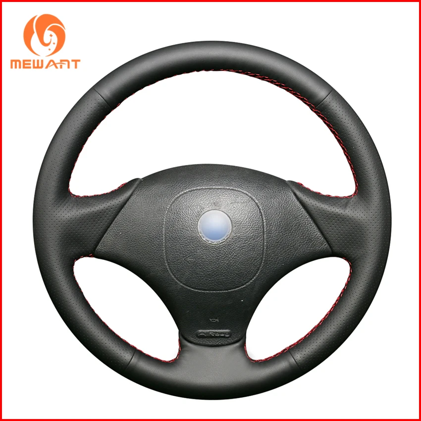Чехол рулевого колеса автомобиля MEWANT из черной искусственной кожи для Fiat Albea 2002