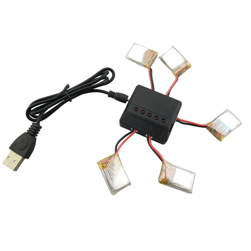 Tinfence 3,7 V 150mAh аккумулятор для Дрон jjrc H36 RC Quadcopter Pro Furibee F36 RC Quadcopter Запчасти Lipo батарея и зарядное устройство - Цвет: 5pcs battery charger
