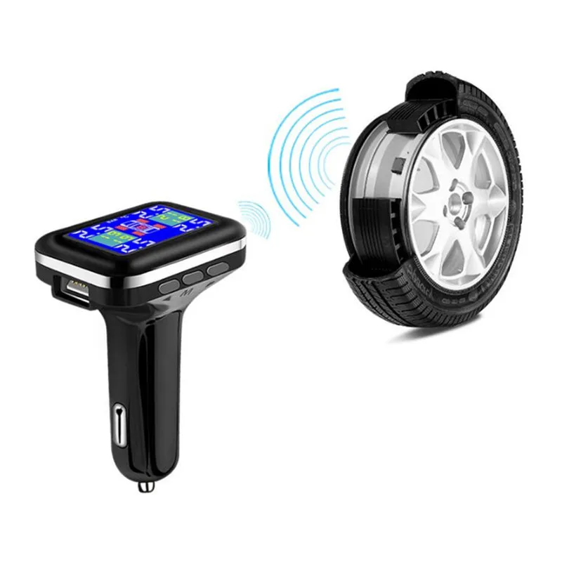Автомобильный TPMS внешний или внутренний контроль давления в шинах Система прикуривателя цифровой жидкостный Дисплей давление в шинах для автомобиля